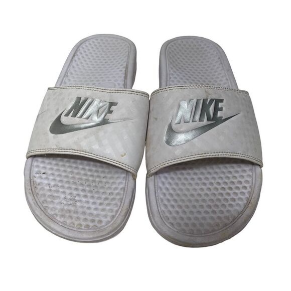 Nike Shoes - Nike White Slide On Athletic Sandals